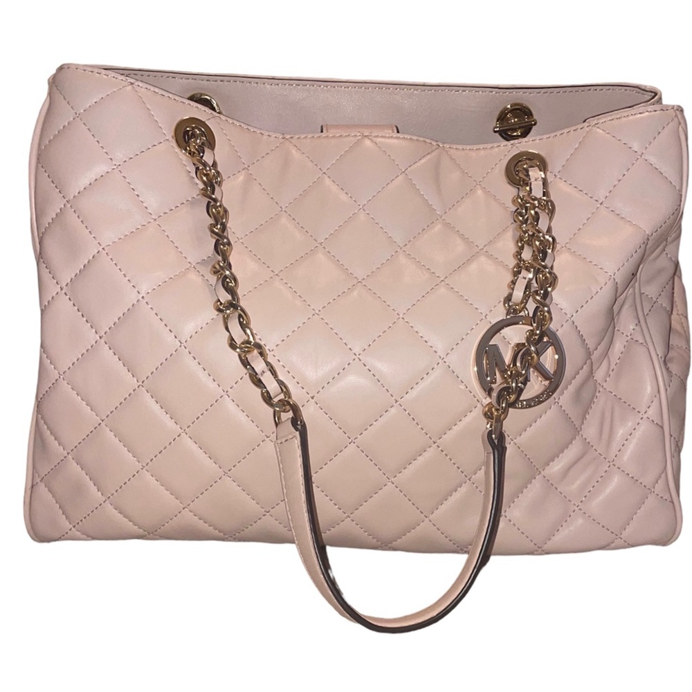 Michael Kors Susannah Large Leather Tote Bag Blush Pink
